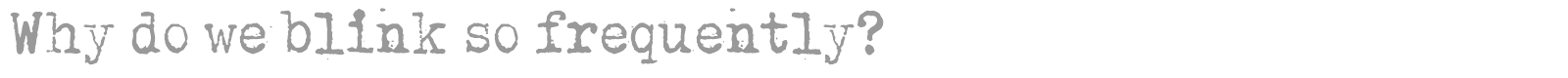 Why Do We Blink So Frequently font preview